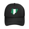Wikjxiz Nigerian Flag of Nigeria Mesh Hat Trucker Hats Fashion Baseball Cap for Men Women Black Fishing Caps view 2