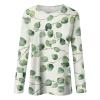 Work Tops for Women, Oversized Tshirt Maternity Shirts Women's Fashion Casual Round Neck Long Sleeve Printed T-Shirt Top Thermal Women Shirts Long Sleeve Women Plus Size Shirts (2-Green,X-Large) view 4