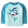 Gymboree,and Toddler Embroidered Long Sleeve Rashguard,Shark Turquoise,12 view 1