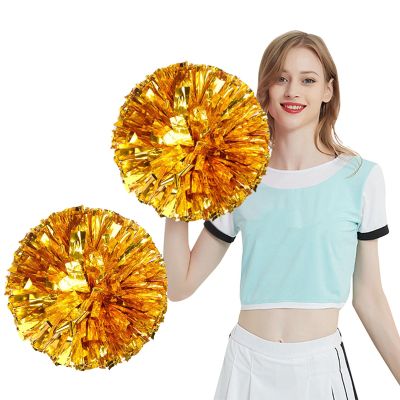2 Pack Cheer pom poms , Professional Cheerleader Pom Poms ,for Team Spirit Sports Dance Cheer Kids Adults (Gold)