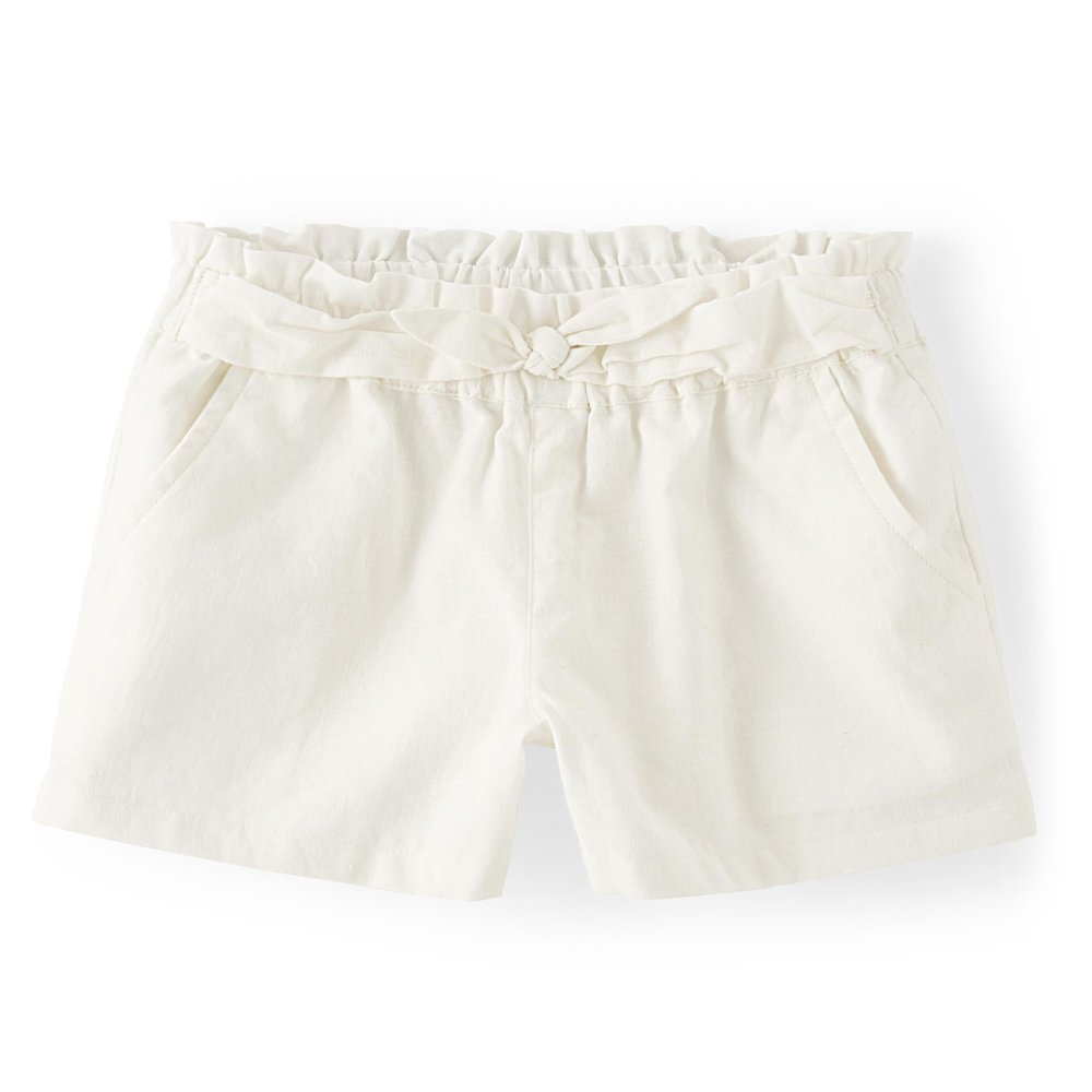 Gymboree,and Toddler Tie Front Linen Shorts,Simply White,5T