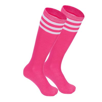 Pink Girls Soccer Socks Youth Softball Socks Athletic Sock 1 Pair Rosy White 9-12 Years