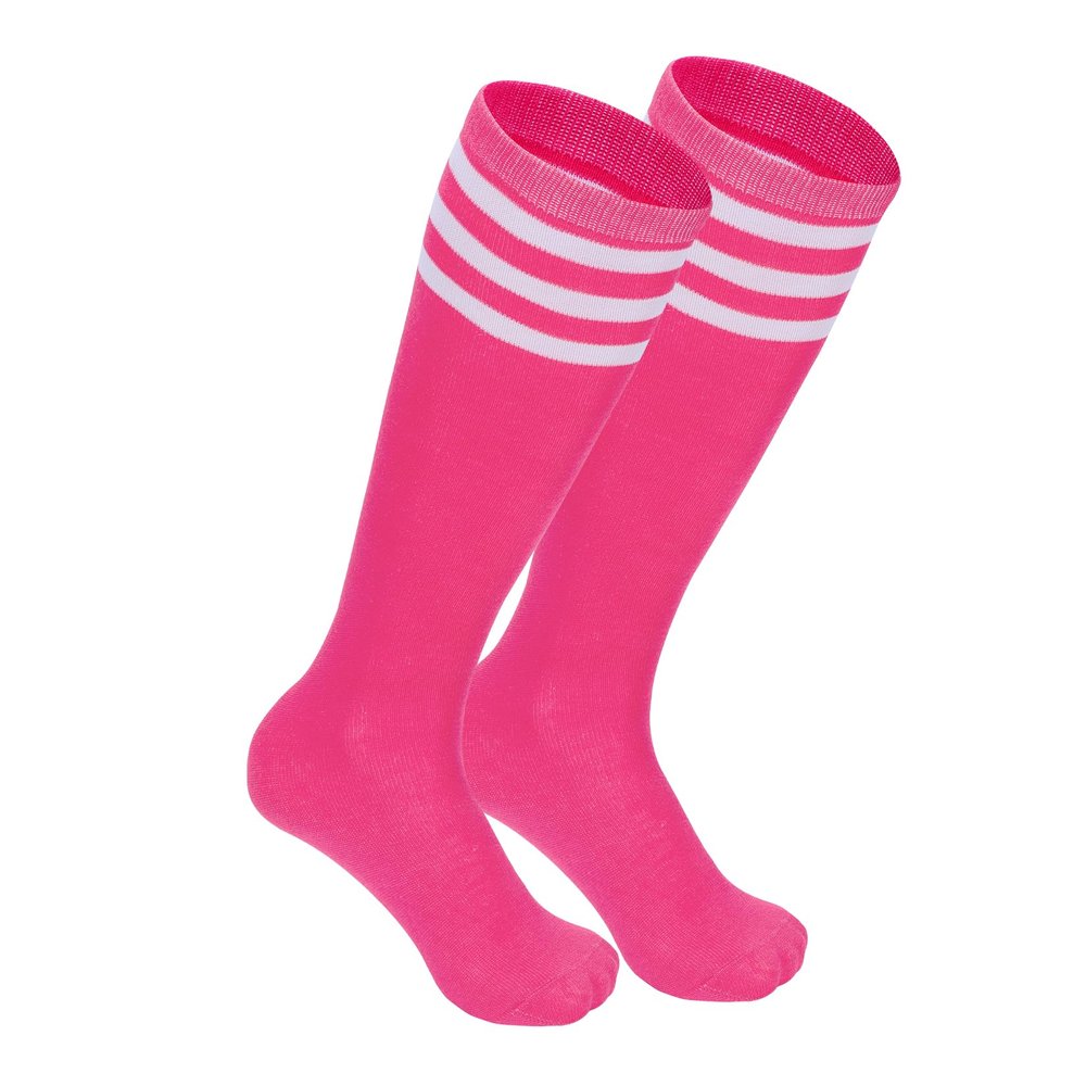 Pink Girls Soccer Socks Youth Softball Socks Athletic Sock 1 Pair Rosy White 9-12 Years