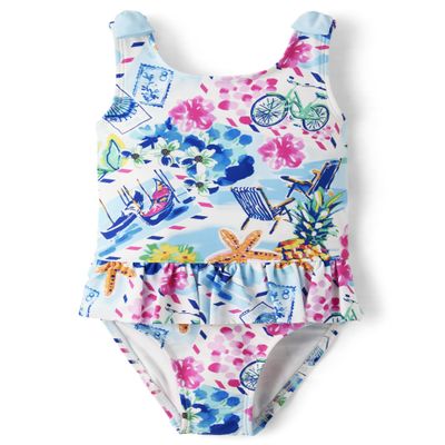 Gymboree,and Toddler One Piece Swimsuit,Bon Voyage,12-18 Months