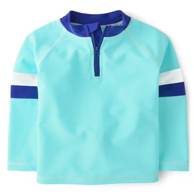 Gymboree,and Toddler Embroidered Long Sleeve Rashguard,Teal,10