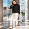 Allegra K Work Blouses for Women Stand Collar Long Sleeve Ruched Dressy Business Casual Work Shirt X-Small Black view 3