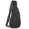 TITECOUGO Small Sling Bag Lightweight Crossbody Bag for Women Men Hiking Backpack Travel Shoulder Bags Chest Daypack for Gym Work Casual Cycling Sports Z1-Canvas Dark Black view 1
