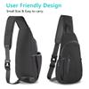 TITECOUGO Small Sling Bag Lightweight Crossbody Bag for Women Men Hiking Backpack Travel Shoulder Bags Chest Daypack for Gym Work Casual Cycling Sports Z1-Canvas Dark Black view 3