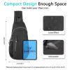 TITECOUGO Small Sling Bag Lightweight Crossbody Bag for Women Men Hiking Backpack Travel Shoulder Bags Chest Daypack for Gym Work Casual Cycling Sports Z1-Canvas Dark Black view 4