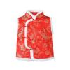 Kid Girl Boy Fleece Vest Coat Chinese New Year Sleeveless Traditional Tang Suit for Unisex Tops (Red, 18-24 Months) view 1