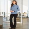 Allegra K Work Blouses for Women Stand Collar Long Sleeve Ruched Dressy Business Casual Work Shirt Large Grey Blue view 4