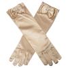 Fepdiu Little Girls Princess Glove Kid Glove Toddler Dress Up Gloves Girls Satin Gloves for Halloween Costume Party Birthday Princess Cosplay (Champagne) view 2