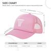 Wikjxiz Basketball Hoop Mesh Hat Trucker Hats Cool Baseball Cap for Men Women Pink Fishing Caps view 4