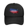 Wikjxiz USA Map American Flag Mesh Hat Dad Hats Adjustable Baseball Cap for Men Women Black Fishing Caps view 2