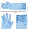 Fepdiu Little Girls Princess Glove Kid Glove Toddler Dress Up Gloves Girls Satin Gloves for Halloween Costume Party Birthday Princess Cosplay (Light Blue) view 3