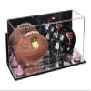 Better Display Cases Acrylic Mini - Miniature (not Full Size) Football and Helmet Display Case with Mirror Case, Pink Risers, Wall Mount and Mirror Base (B46/A019) view 1