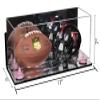 Better Display Cases Acrylic Mini - Miniature (not Full Size) Football and Helmet Display Case with Mirror Case, Pink Risers, Wall Mount and Mirror Base (B46/A019) view 2