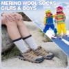 DOSKONI Kids Merino Wool Hiking Socks Boys Girls Toddlers Winter Warm Thick Thermal Cushion Crew Gift Socks 6 Pairs Wool Socks B,4-7 Year Old view 3