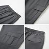 THWEI Cargo Pants for Men Casual Drawstring Joggers Cotton Work Sweatpants Multi Pockets Grey M view 4