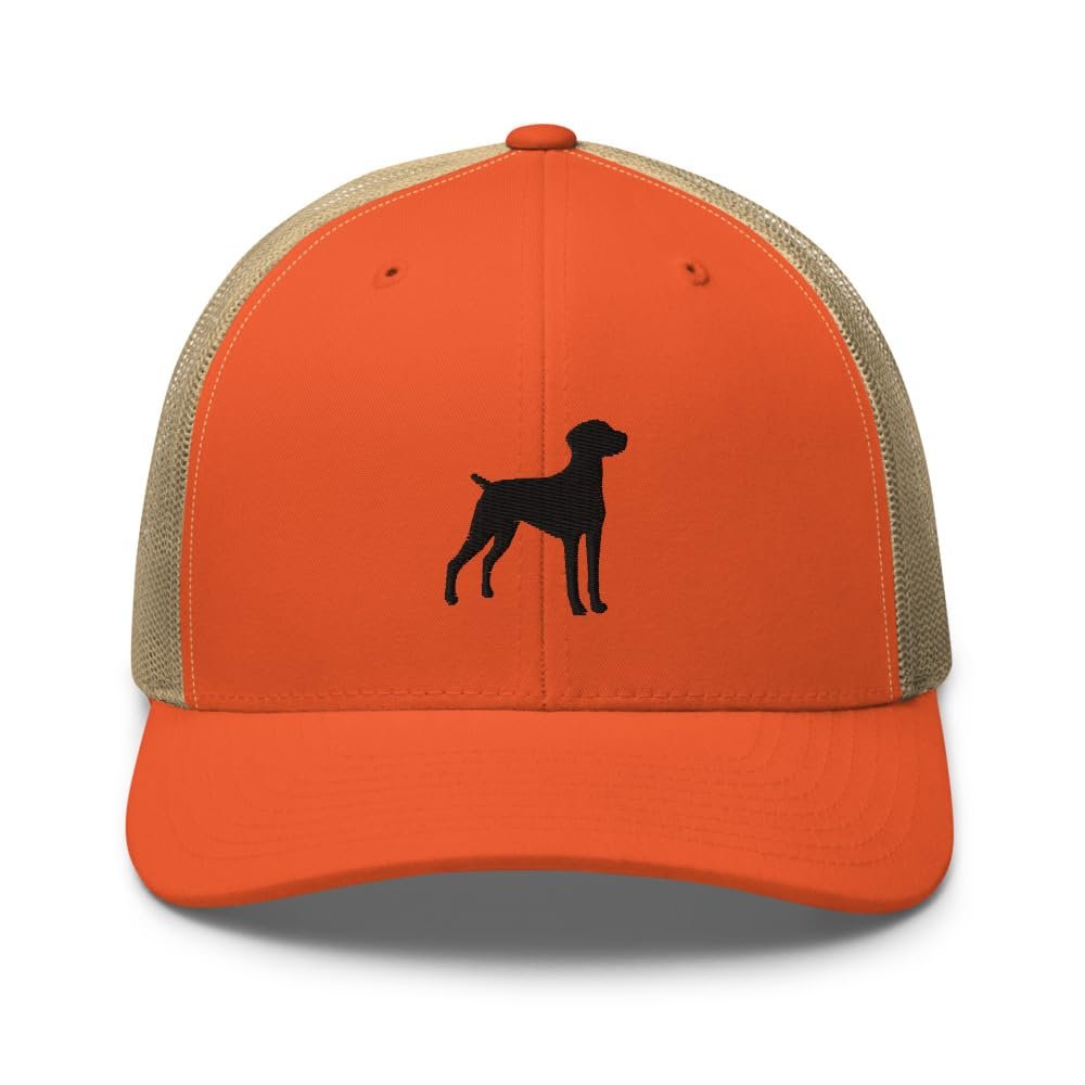 Vizsla Trucker hat, Embroidered Unisex hat, Vizsla dad hat, Vizsla mom Gifts, Black Embroidery.