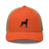 Vizsla Trucker hat, Embroidered Unisex hat, Vizsla dad hat, Vizsla mom Gifts, Black Embroidery. view 1