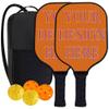 KOALEIU Custom Pickleballs Paddle Set with Your Design Picture Text Logo, Set of 2 Paddles with 4 Balls and 1 Portable Carry Bag, Senior Gifts for Family, Chocolate view 1