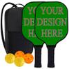 KOALEIU Custom Pickleballs Paddle Set with Your Design Picture Text Logo, Set of 2 Paddles with 4 Balls and 1 Portable Carry Bag, Senior Gifts for Family, Green view 1