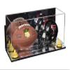 Better Display Cases Acrylic Mini - Miniature (not Full Size) Football and Helmet Display Case with Mirror Case, Yellow Risers, Wall Mount and Mirror Base (B46/A019) view 1