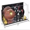 Better Display Cases Acrylic Mini - Miniature (not Full Size) Football and Helmet Display Case with Mirror Case, Yellow Risers, Wall Mount and Mirror Base (B46/A019) view 2