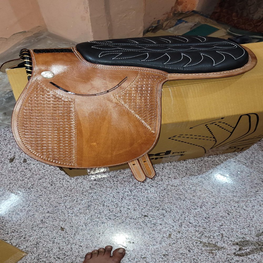 Exercise Racing Horse Saddle Leather -Hand Tool Carving Size 16' to 18" (Leather, 18")