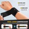 CAMBIVO Wrist Wraps for Men and Women 2 Pack, Adjustable Compression Wrist Brace for Carpal Tunnel, Wrist Support, Pain Relief, Lifting Straps Wrist Bands for Fitness, Weightlifting, Gym Workout view 3