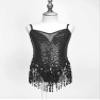 Xnihocha Kids Girls Sparkly Sequins Tassel Latin Dance Dress Tutu Skirt Leotard Modern Jazz Ballroom Costume Dancewear Black 8 Years view 3