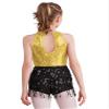 Agoky Girls Sequins Tassel Ballet Jazz Latin Dance Dress for Children Hip Hop Chacha Tap Rumba Performance Costume Dancewear Yellow 8 Years view 4