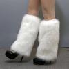 Altsuceser Furry Faux Fur Leg Warmers for Women, Knee-length Long Socks Boots Shoes Cuff Cover Warm Sock White 30cm view 2