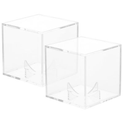 VOSAREA 2pcs High- Acrylic Baseball Display Case Dustproof Storage Box for Collecting Showcasing Sports Balls for Memorabilia Home Decor
