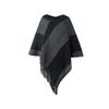 Autumn/Winter Imitation Cashmere Women Contrast Sweater Tassel Knit Pullover Poncho Female Loose Cape Knitwear Black view 1