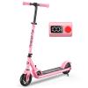 FanttikRide C9 Kids Electric Scooter Ages 8-12, Foldable for Kids 3.9-5.2 ft, 132 lbs, 5 Miles Range, Up to 40 mins Ride Time, 2 Safe Max Speed 6/10 MPH, 3 Adjustable Heights, Pink view 1
