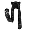 haozaikeji Women Cute Winter Animal Hat 3 in 1 Faux Fur Multifunctional Hat Cartoon Animal Hoodie Hats with Scarf Paw Gloves view 2