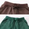 GLEAMING GRAIN Little Boys Jogger Pants Toddler Boys' Drawstring Elastic Waist Cotton Casual Sweatpants 2 PCS Set Green Brown 4T view 3