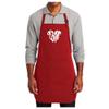 Detroit Love Apron for chefs, bakers, and other professionals 22" W x 30" L Cotton Poly Blend Two Pockets Adjustable Neck Strap view 1