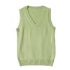 ZUEVI Women's Sweater Vest Classic V Neck Uniform Pullover Knitwear Tops Sleeveless Knitted Sweaters Vests(Light Green-M) view 1