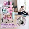 VOPEAK Yoga Mat Storage Rack, Home Gym Storage Rack Yoga Mat Holder, Workout Storage for Yoga Mat, Foam Roller, Gym Organizer Gym Equipment Storage for Home Exercise and Fitness Gear (Metal) view 3