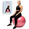 Femeo Exercise Ball for Yoga, Stability, Pregnancy Pilates & Birthing | 100 Page Book | Over 50 Workout Exercises | Anti Burst Pink 65cm