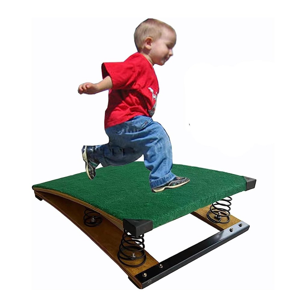 YLQFGUVWK Children's Gymnastics Springboard, Hardwood Gymnastics Springboard with 4 Springs, Vault Training Gymnastics Equipment with Anti-Slip Felt and Foot Pads