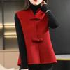 LIXINGHEITANG Chinese style suits vest autumn and Spring oriental women red spring festival warm s2 Red L view 2