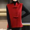LIXINGHEITANG Chinese style suits vest autumn and Spring oriental women red spring festival warm s2 Red L view 3