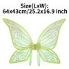YiZYiF Kids Adult Fairy Wings Dress Up Sparkly Butterfly Wings Princess Angel Wings for Halloween Birthday Christmas Party Green One Size view 2