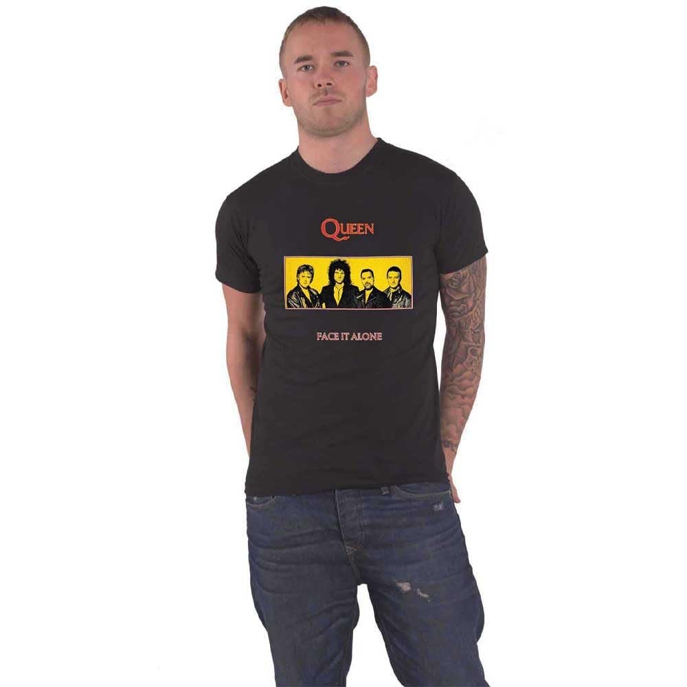 Men's Queen Face It Alone Panel T-Shirt Medium Black