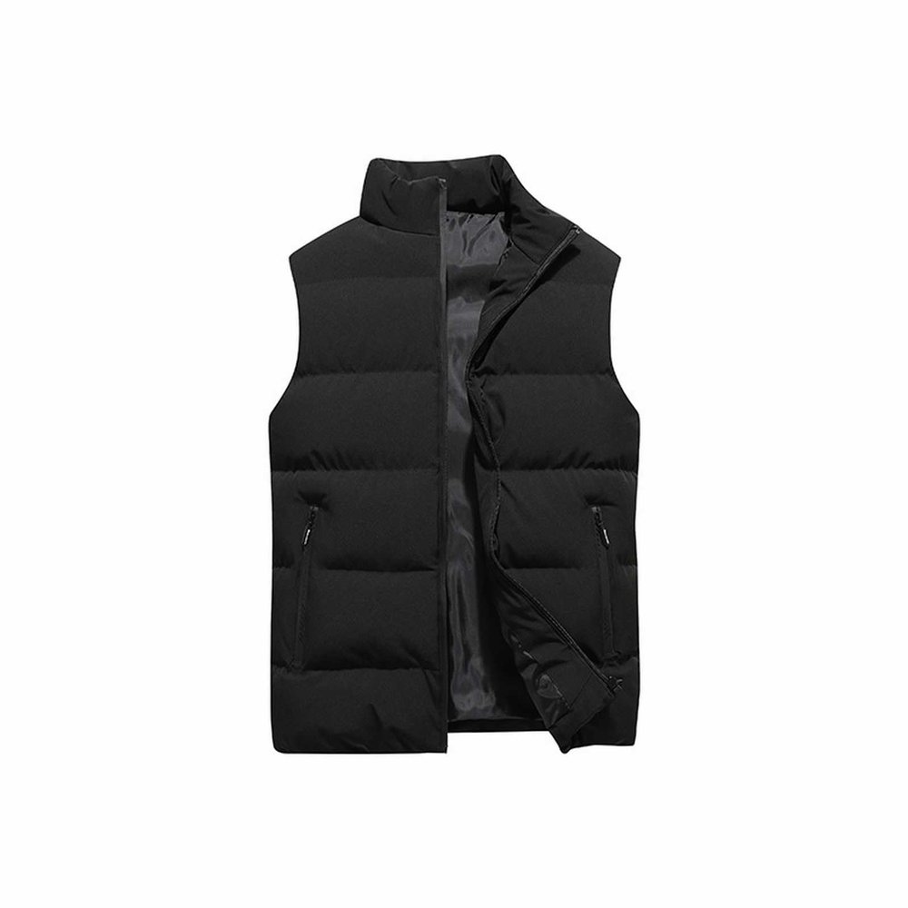 xoxingysm Men Puffer Jacket with Hooded Men's Fashion Business Solid Color Warm Fleece Hooded Cold Weather Hooded(Black,Large)