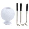MUNEFE Model Pen Holder, Mini Desktop Pen Holder, Plastic er Soenir Set with 3 Pens for Office Home Decoration ift view 1